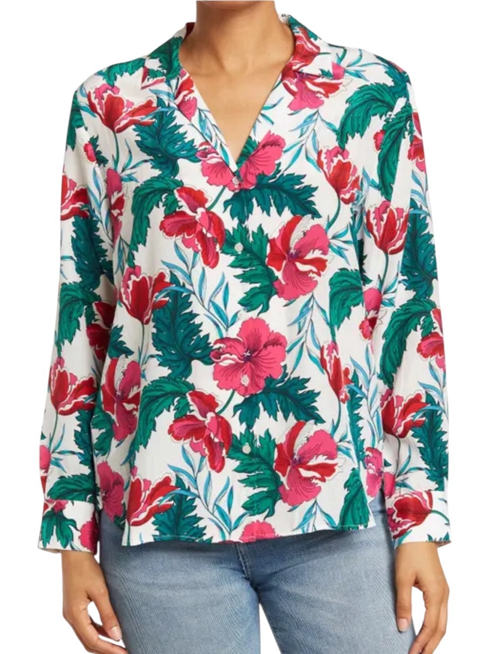 Tommy Bahama | Tropical Silk Blouse Sz L EUC